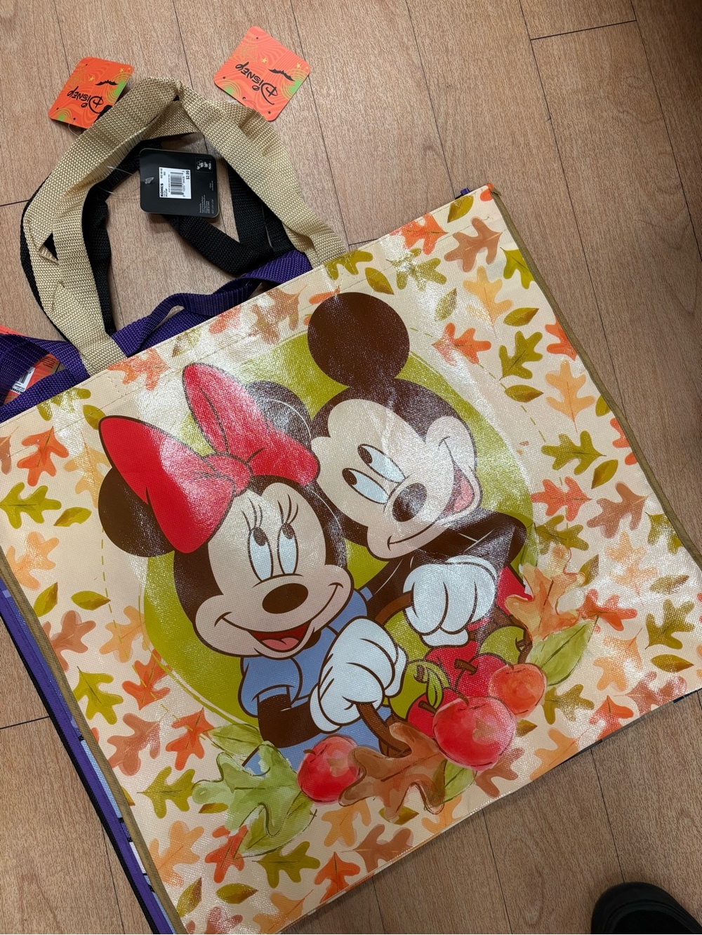 Disney Fall Mickey & Minnie Tote Bag - Red, Brown, Green, Purple